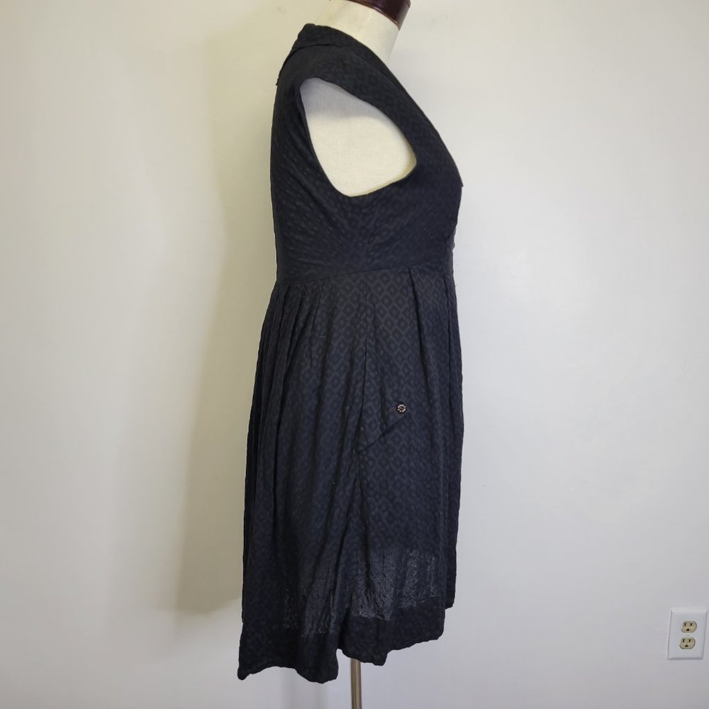 Anthropologie Postmark Womens US 10 Four Corners Shirt Dress Black Cotton Hi-Lo - Picture 4 of 12